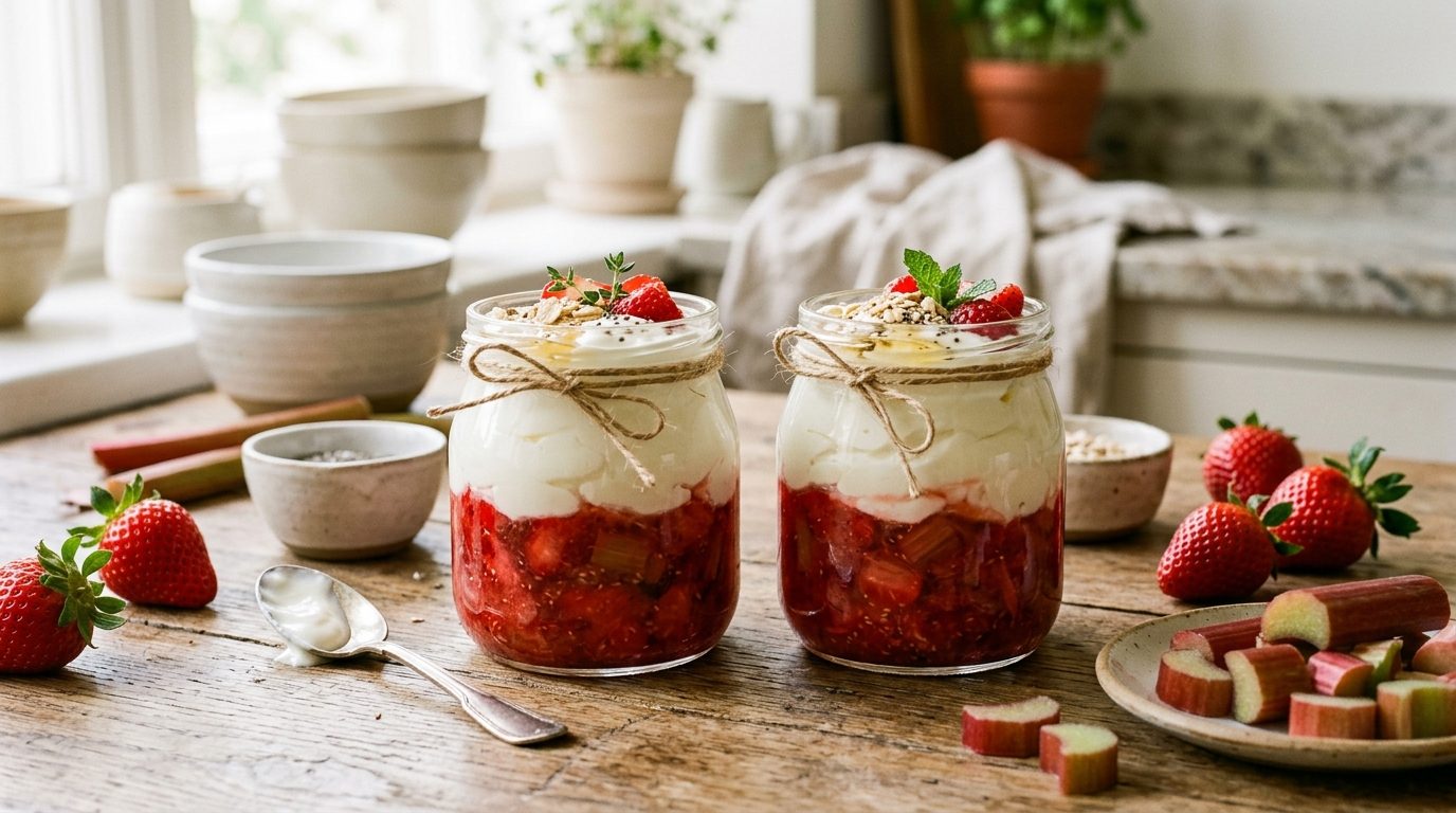 Comment réussir de délicieux yaourts à la rhubarbe et à la fraise maison
