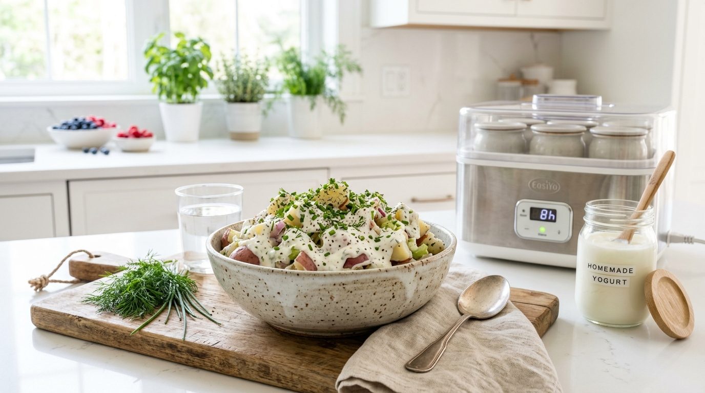 Yaourtière et salades de pommes de terre : réussir des sauces crémeuses et saines