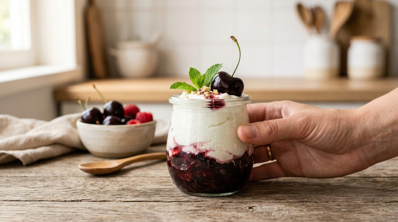 Yaourts à la cerise noire : la recette maison fruitée et intense