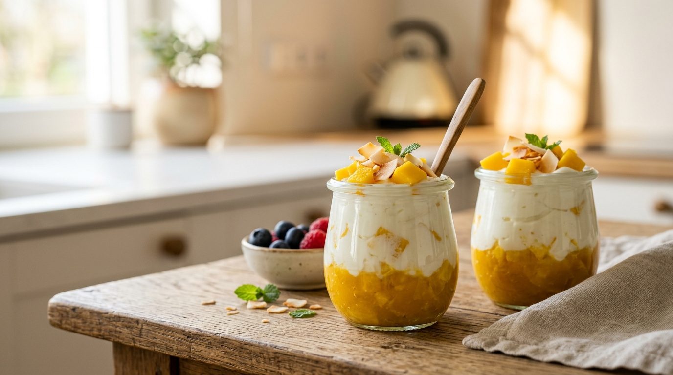 Yaourts à la mangue et à la noix de coco : astuces pour une saveur exotique