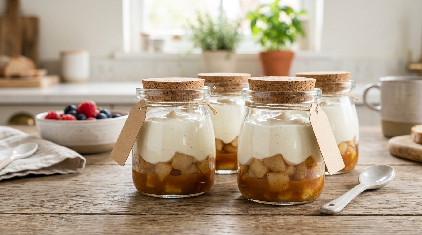 Yaourts à la poire et au caramel : une douceur gourmande en yaourtière