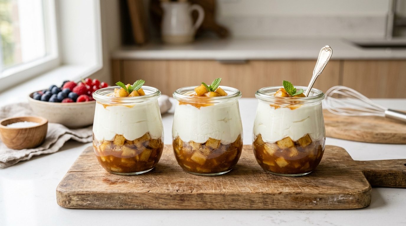 Yaourts maison aux pommes et caramel au beurre salé : la recette ultra gourmande